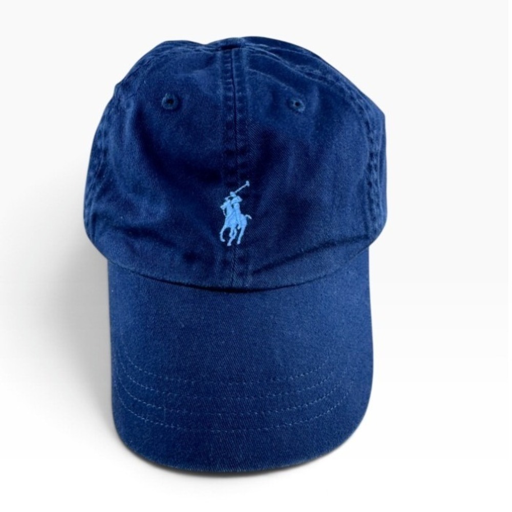 Polo Ralph Lauren Mens Navy Blue Cotton Pony Logo Adjustable Baseball Cap Preppy